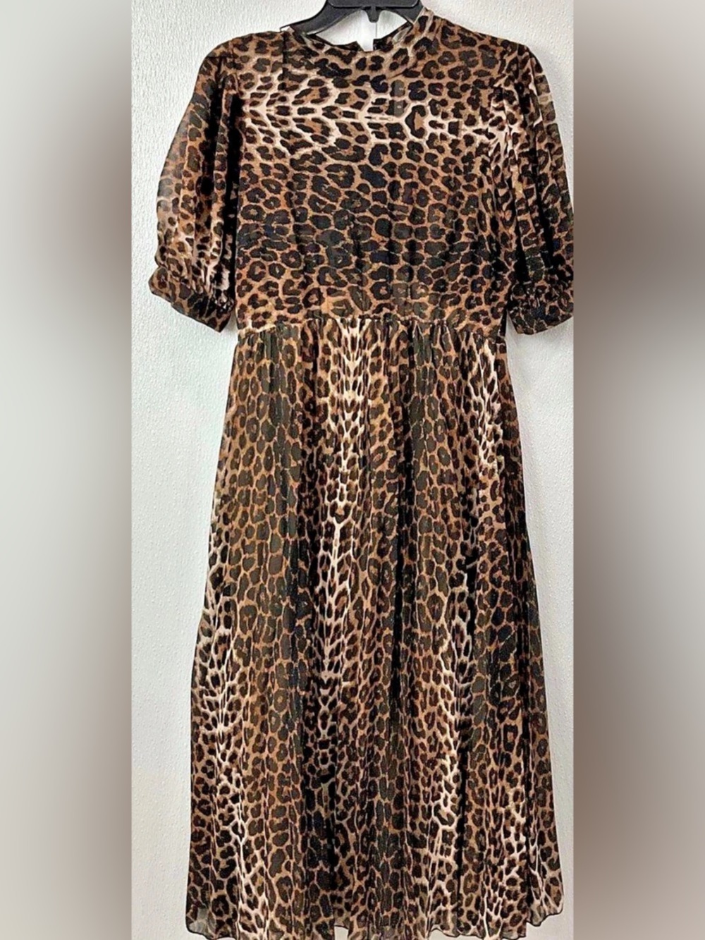ASOS Maternity Leopard Print Midi Dress Brown & Black Size 6 NWT
